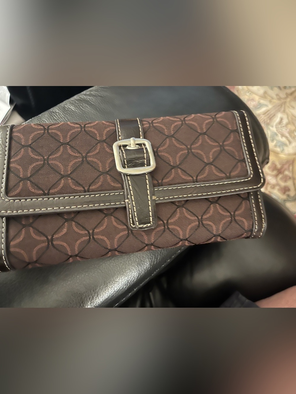 Nine West Brown Geometric Wallet